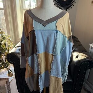 Colorblock V-Neck Tunic Top